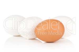 Fresh raw white eggs isolated on white