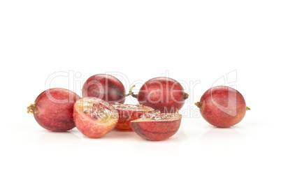 Fresh raw red gooseberry isolated on white