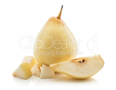 Fresh Nashi Pear isolated on white