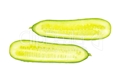 Fresh raw mini cucumber isolated on white