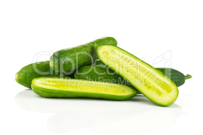 Fresh raw mini cucumber isolated on white