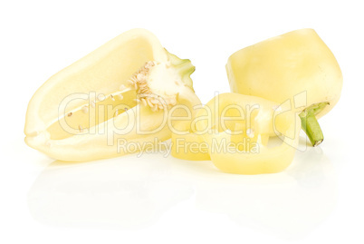 Fresh yellow paprika isolated on white