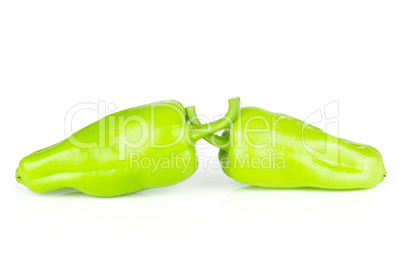 Fresh raw light green pepper isolated on white