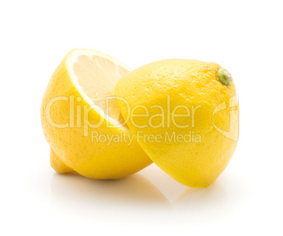 Fresh lemon isolated on white