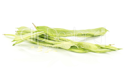 Fresh Flat Green Bean isolated on white