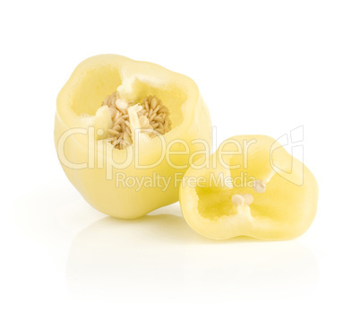 Fresh yellow paprika isolated on white