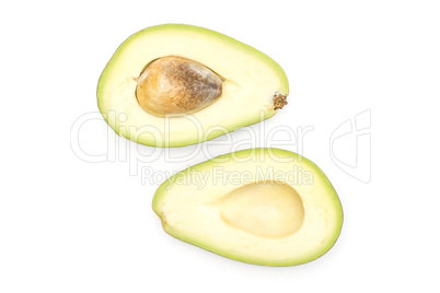 fresh Raw smooth avocado isolated on white