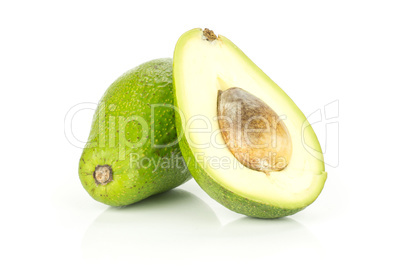 fresh Raw smooth avocado isolated on white