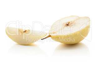 Fresh Nashi Pear isolated on white