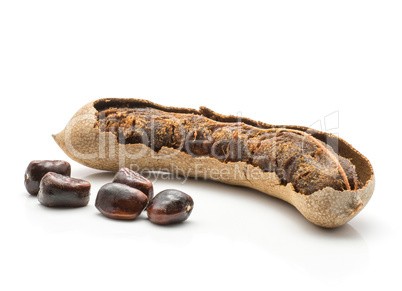 Tamarind fruit isolated on white