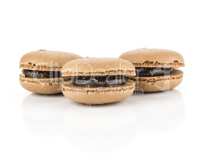 Colourful French macaron (macroon) isolated on white