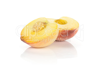 Fresh Raw yellow peach isolated on white