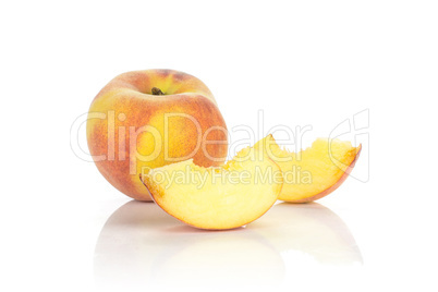 Fresh Raw yellow peach isolated on white