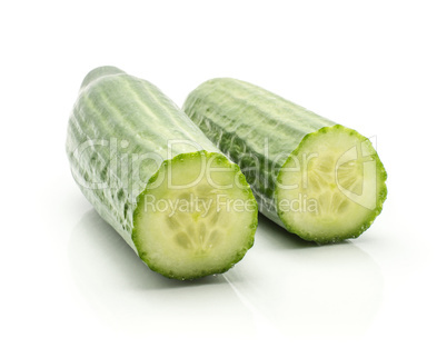 Hothouse cucumber isolated on white