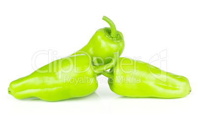 Fresh raw light green pepper isolated on white