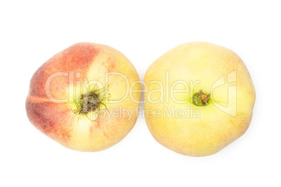 Fresh raw saturn peach isolated on white