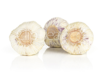 Fresh young garlic isolated on white