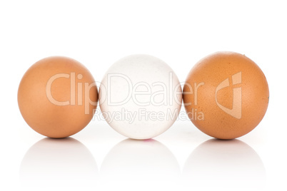 Fresh raw white eggs isolated on white
