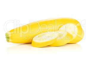 Fresh Raw yellow zucchini isolated on white