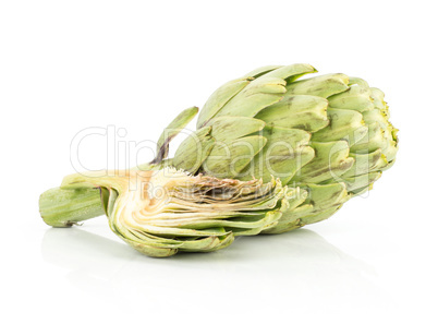 Fresh raw artichoke isolated on white