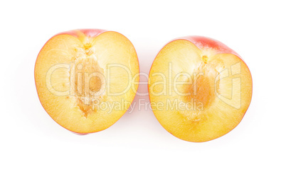 Fresh Red Plum isolated on white