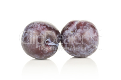 Red Blue Plums isolated on white