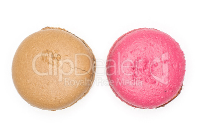 Colourful French macaron (macroon) isolated on white