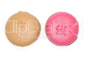 Colourful French macaron (macroon) isolated on white