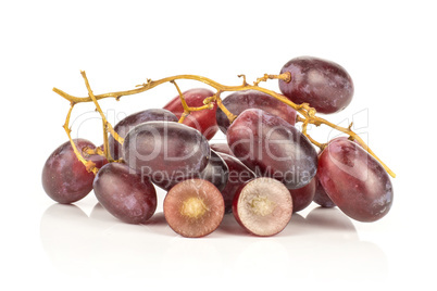 Raw fresh red globe grape isolated on white