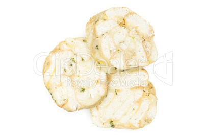 Fresh boiled Carlsbad bread dumpling isolated on white