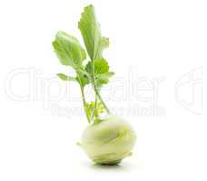 Raw kohlrabi isolated on white