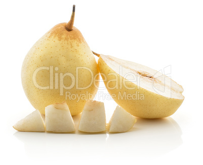 Fresh Nashi Pear isolated on white