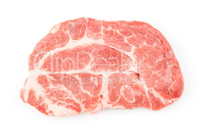 Raw pork meat isolated on white