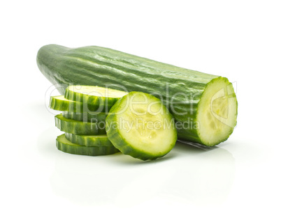 Hothouse cucumber isolated on white