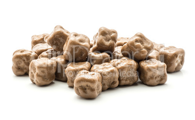 Coconut cubes isolated on white