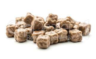 Coconut cubes isolated on white