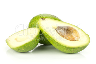 fresh Raw smooth avocado isolated on white