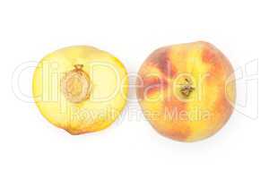 Fresh Raw yellow peach isolated on white