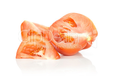 Fresh Raw Beef Tomato isolated on white