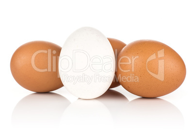 Fresh raw white eggs isolated on white