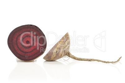 Fresh raw red beetroot isolated on white