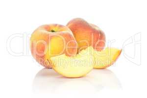 Fresh Raw yellow peach isolated on white