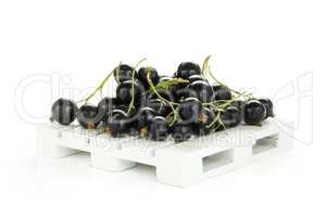 Fresh Raw Black Currant berry isolated on white