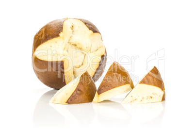 Fresh Bavarian bread bun isolated on white