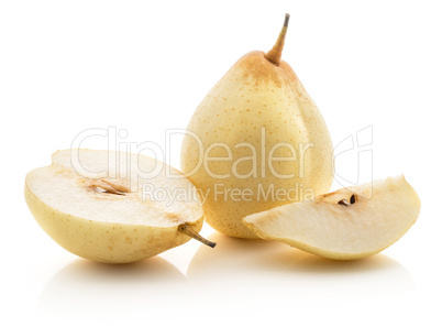 Fresh Nashi Pear isolated on white