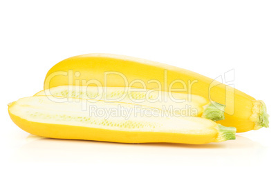 Fresh Raw yellow zucchini isolated on white