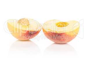 Fresh Raw yellow peach isolated on white