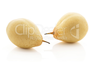 Fresh Nashi Pear isolated on white