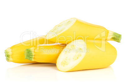 Fresh Raw yellow zucchini isolated on white