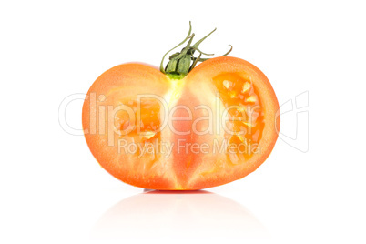 Fresh raw Tomato (La Parcela variety) isolated on white